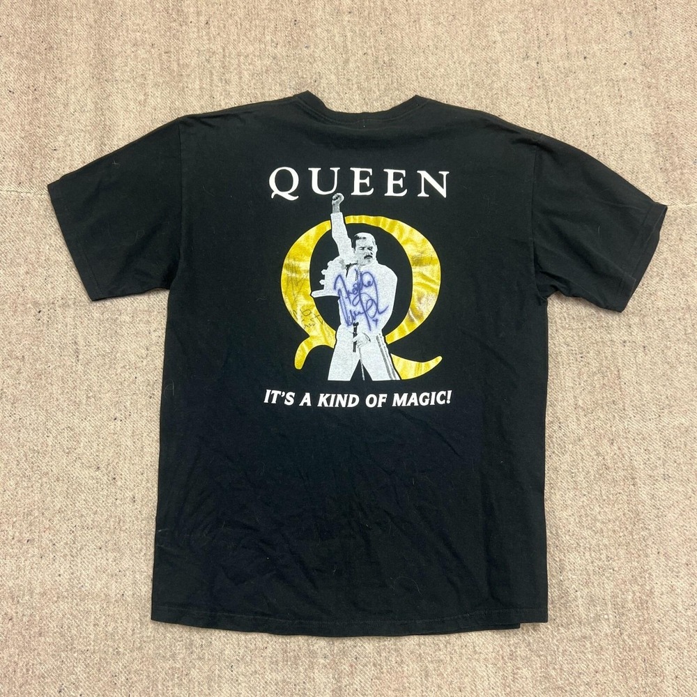 Vintage Queen Shirt Mens Large Black 2000s It's A Kind Of Magic SIGNED